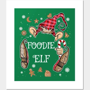 Funny Foodie Elf Christmas Costume Posters and Art